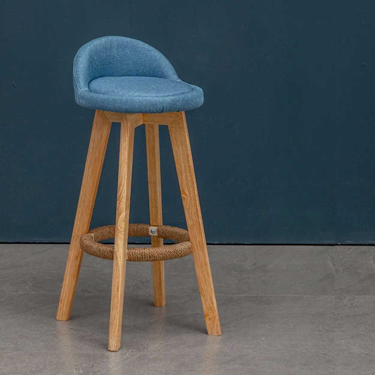 Modern Swivel Bar Stool with Upholstered Seat