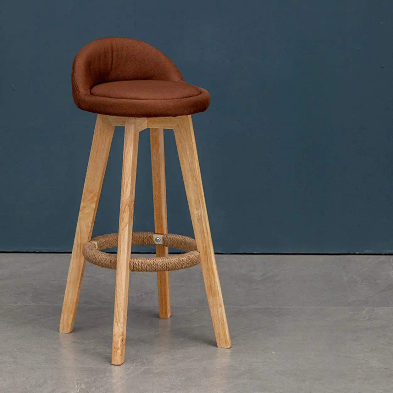 Modern Swivel Bar Stool with Upholstered Seat