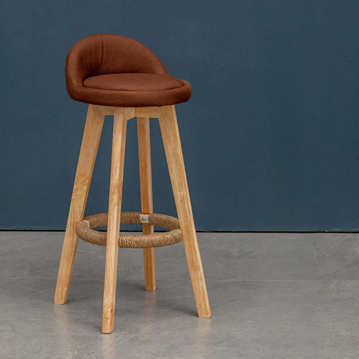 Modern Swivel Bar Stool with Upholstered Seat