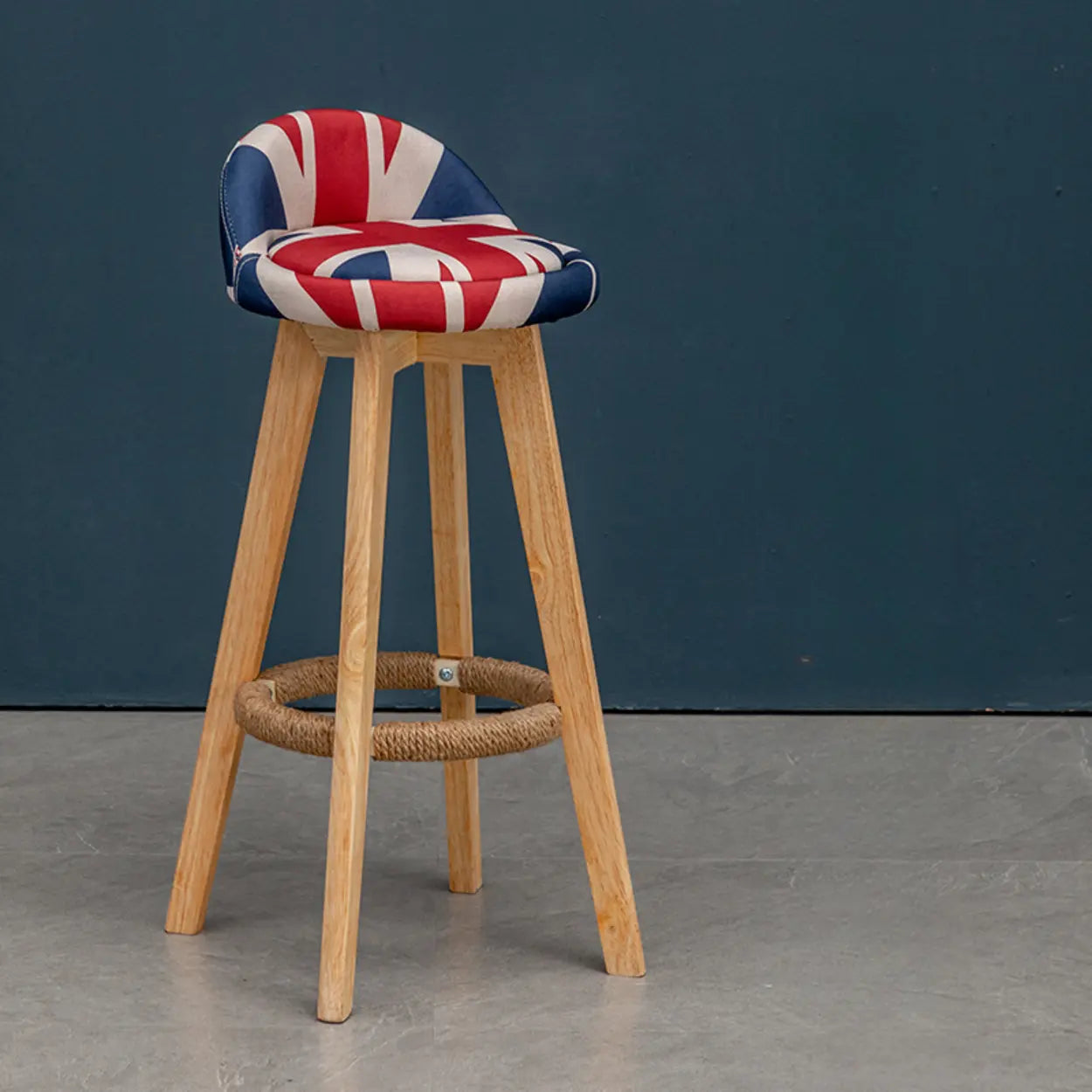 Modern Swivel Bar Stool with Upholstered Seat