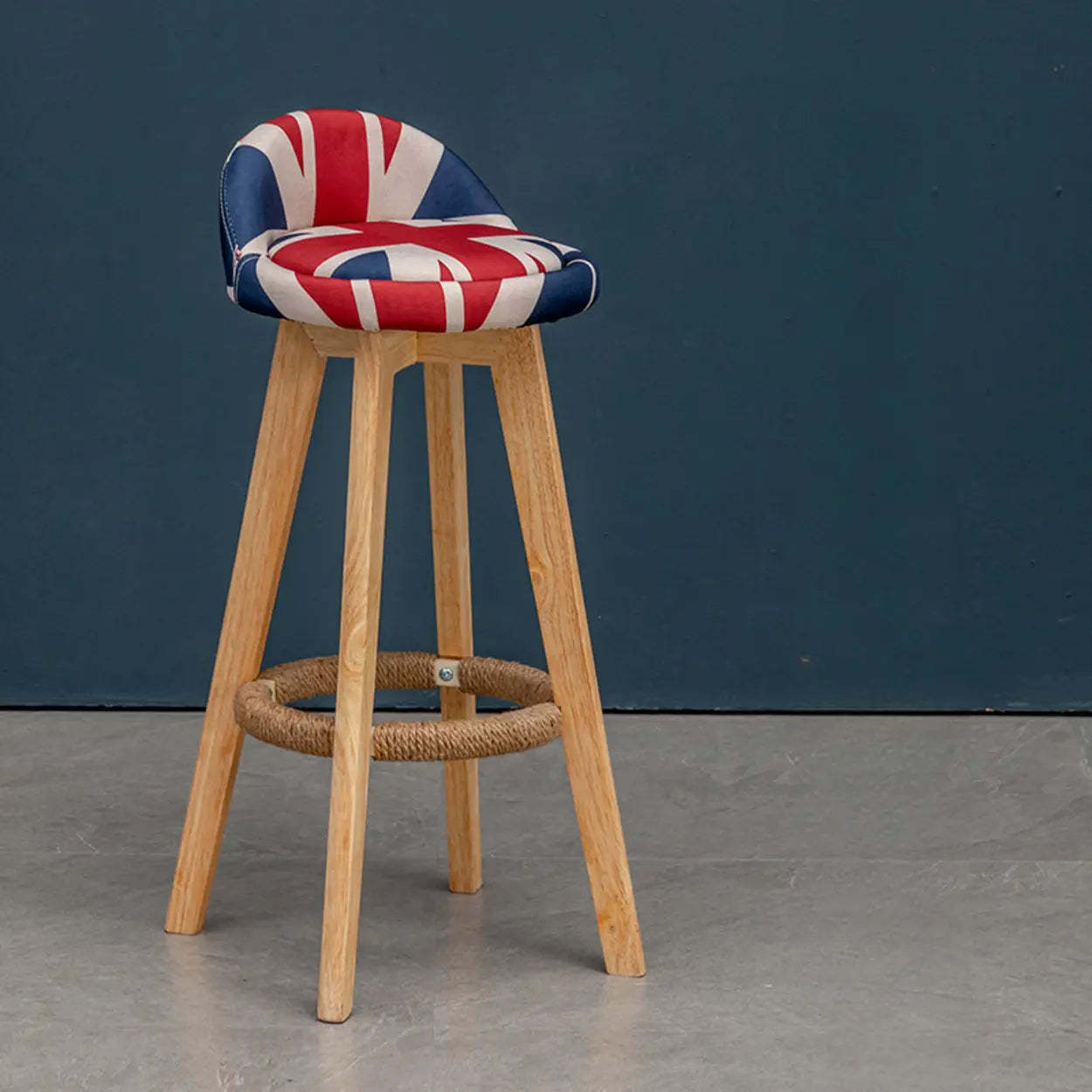 Modern Swivel Bar Stool with Upholstered Seat