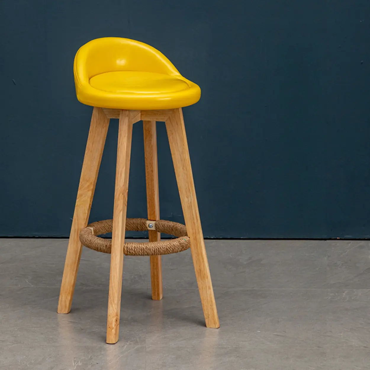 Modern Swivel Bar Stool with Upholstered Seat — Rose Red