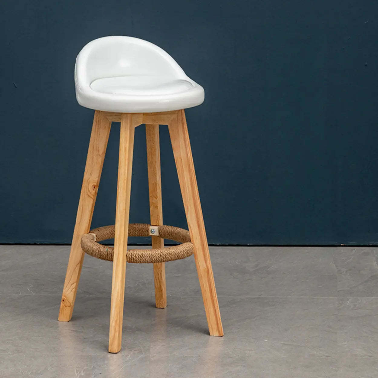 Modern Swivel Bar Stool with Upholstered Seat — Khaki