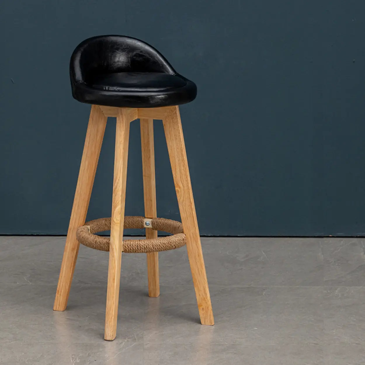 Modern Swivel Bar Stool with Upholstered Seat — Chocolate