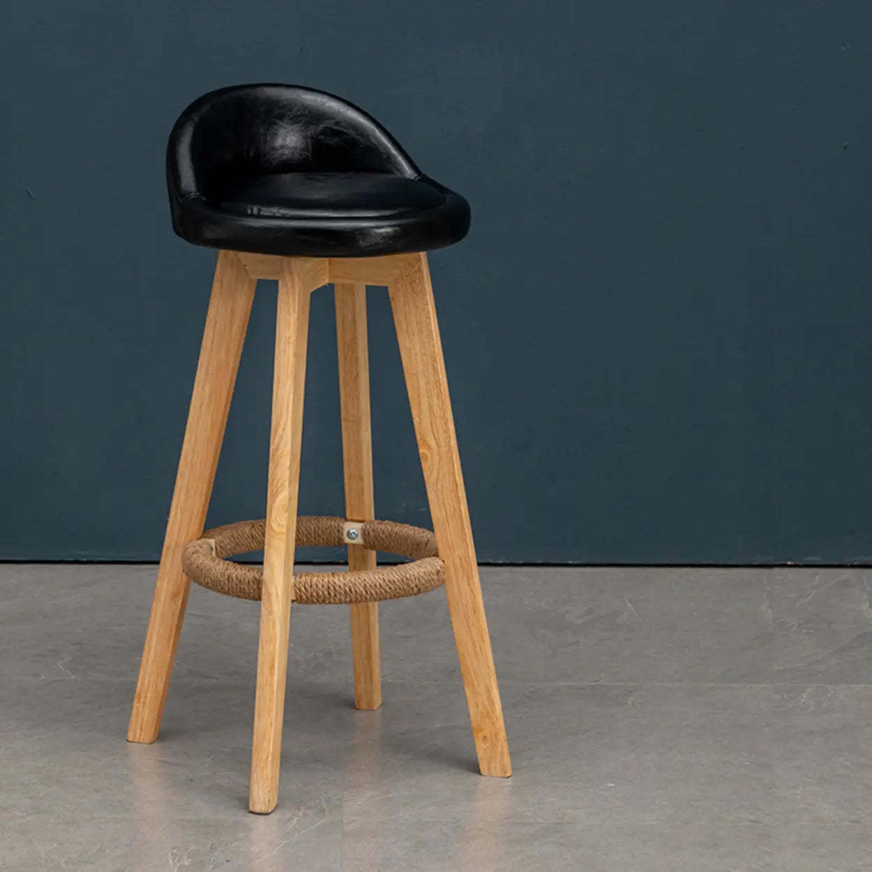Lighom modern seat upholstered fabric bar & counter stools — Black