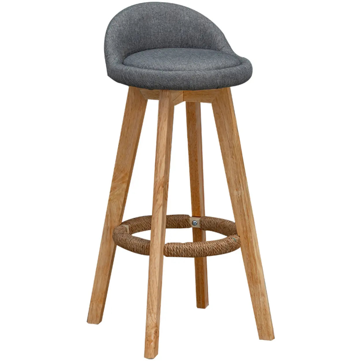 Modern Swivel Bar Stool with Upholstered Seat — Blue