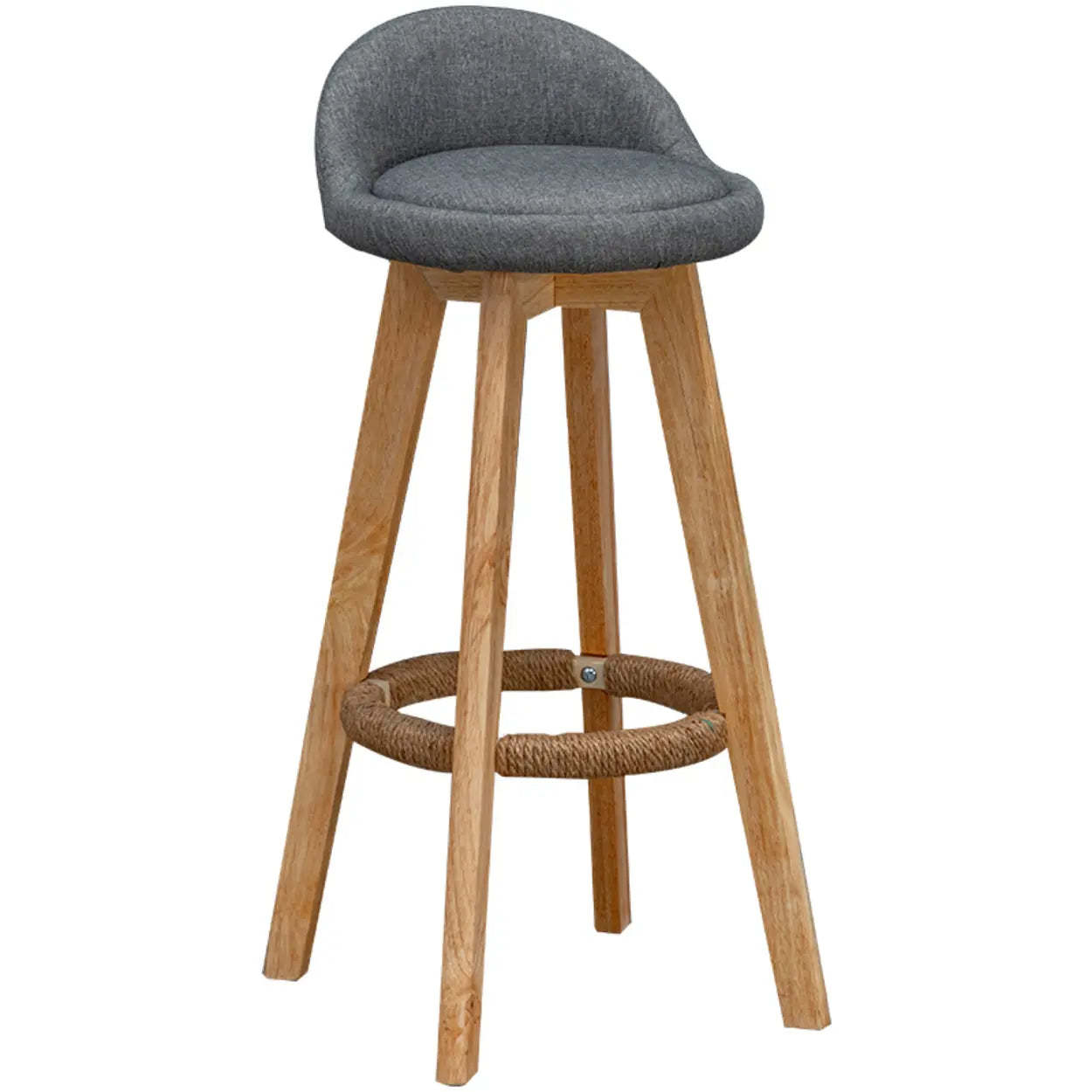 Modern Swivel Bar Stool with Upholstered Seat — Blue
