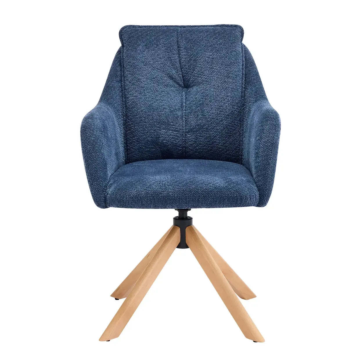 Modern Swivel Blue Fleece Curved Back Dining Chair