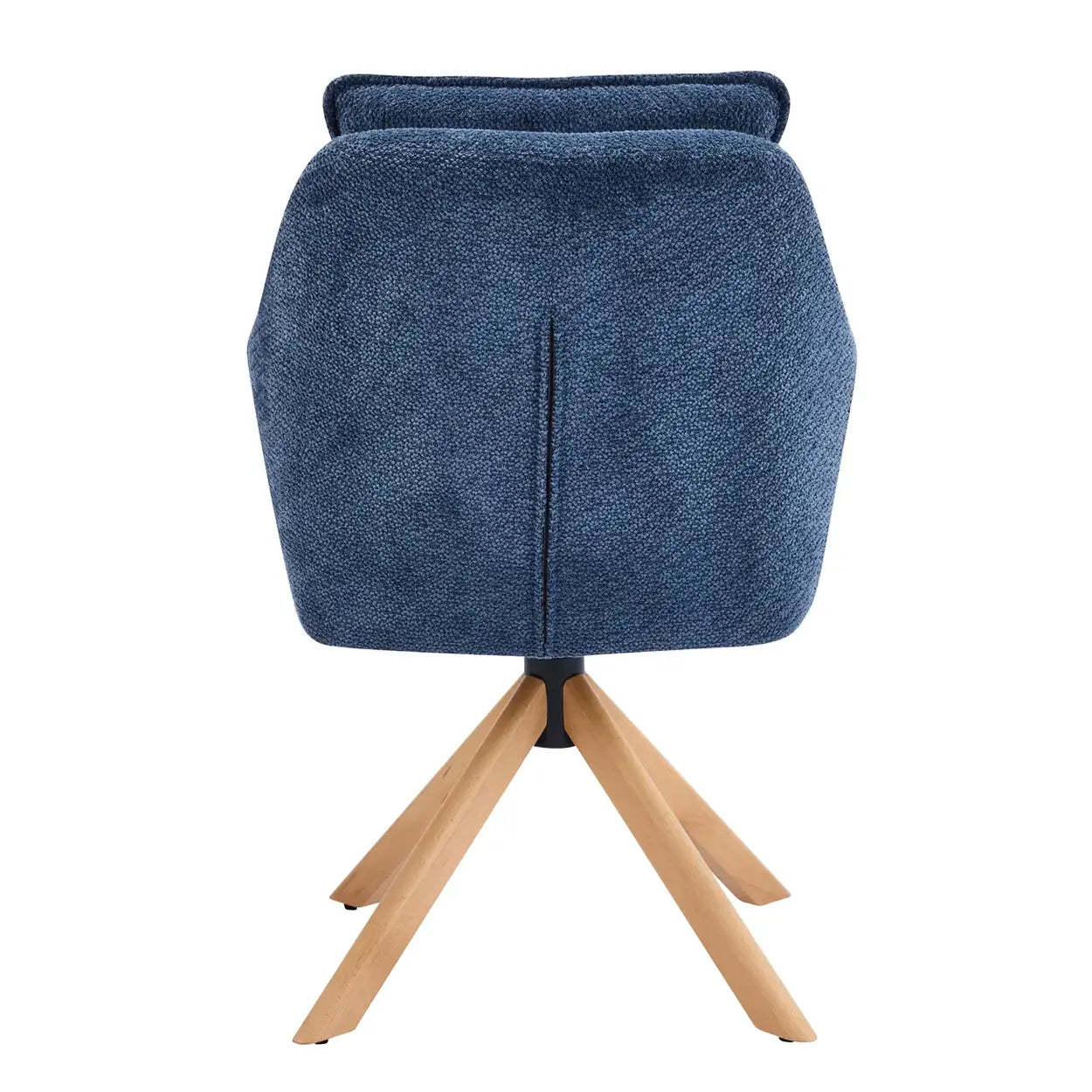 Modern Swivel Blue Fleece Curved Back Dining Chair