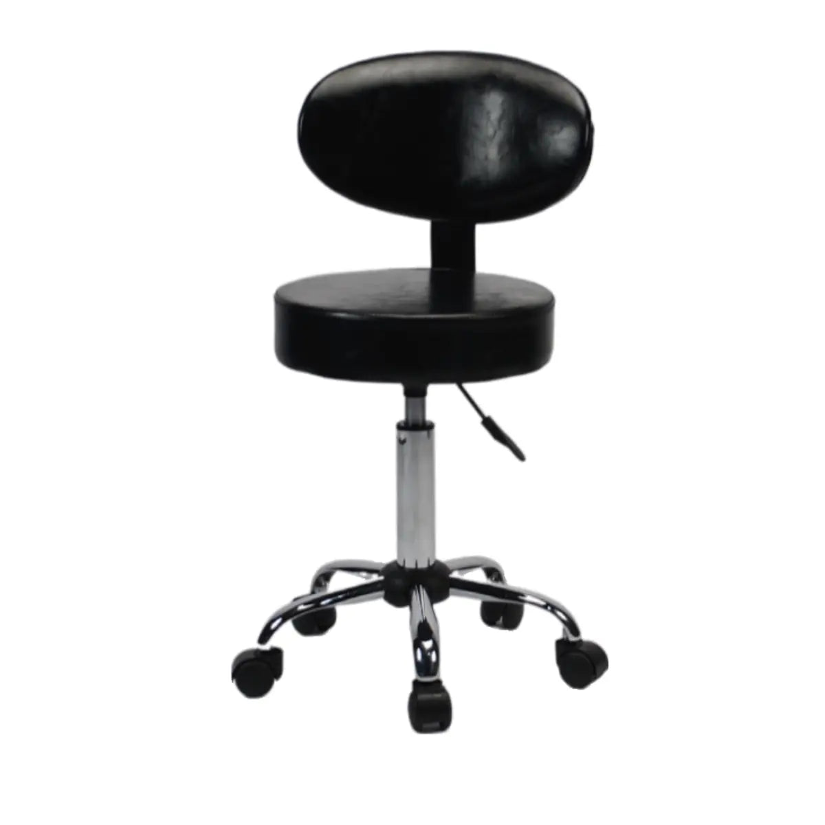 Modern Multi-Color Swivel Alloy Office Stool — Matte Black / PU / Casters Included