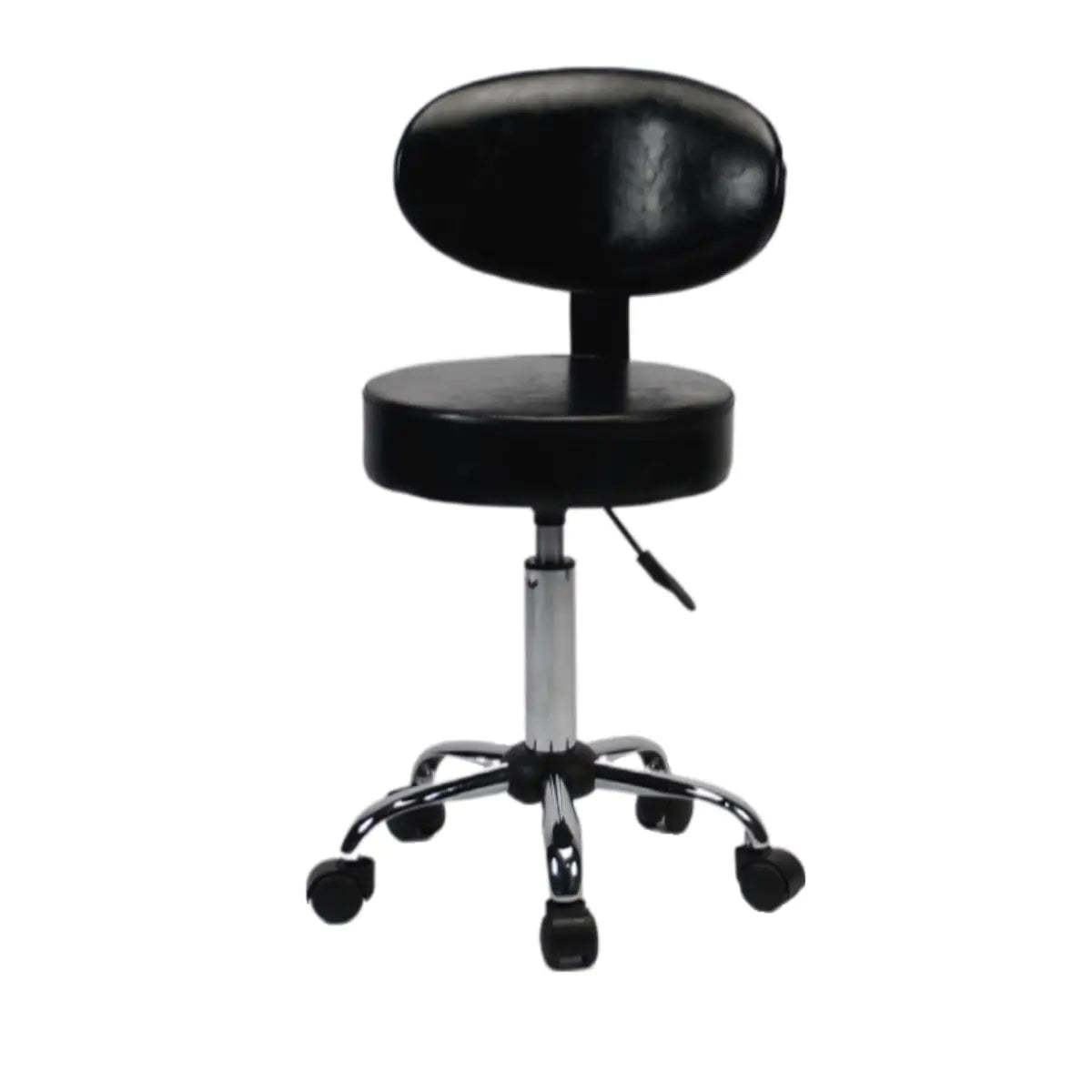Modern Multi-Color Swivel Alloy Office Stool — Matte Black / PU / Casters Included