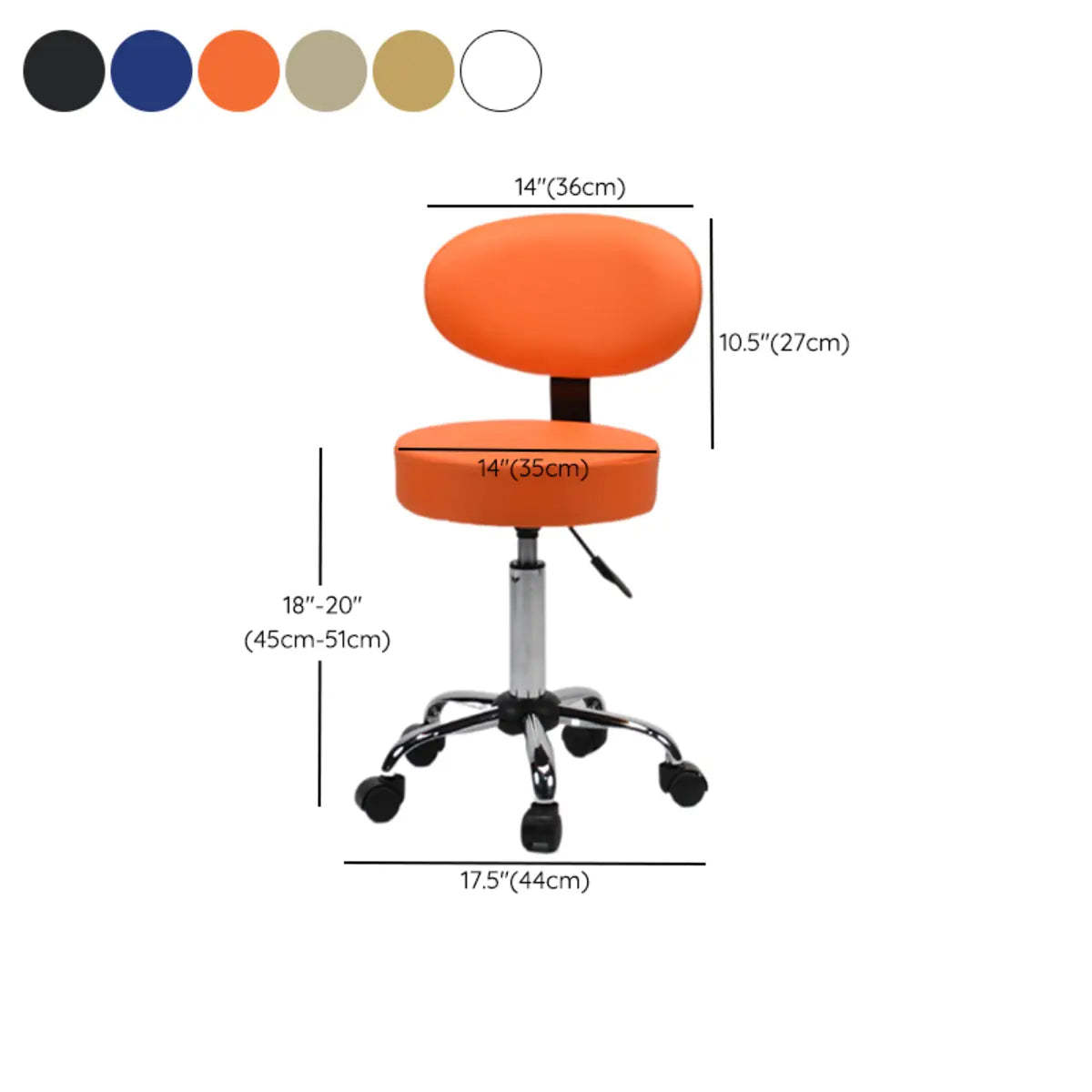Modern Multi-Color Swivel Alloy Office Stool