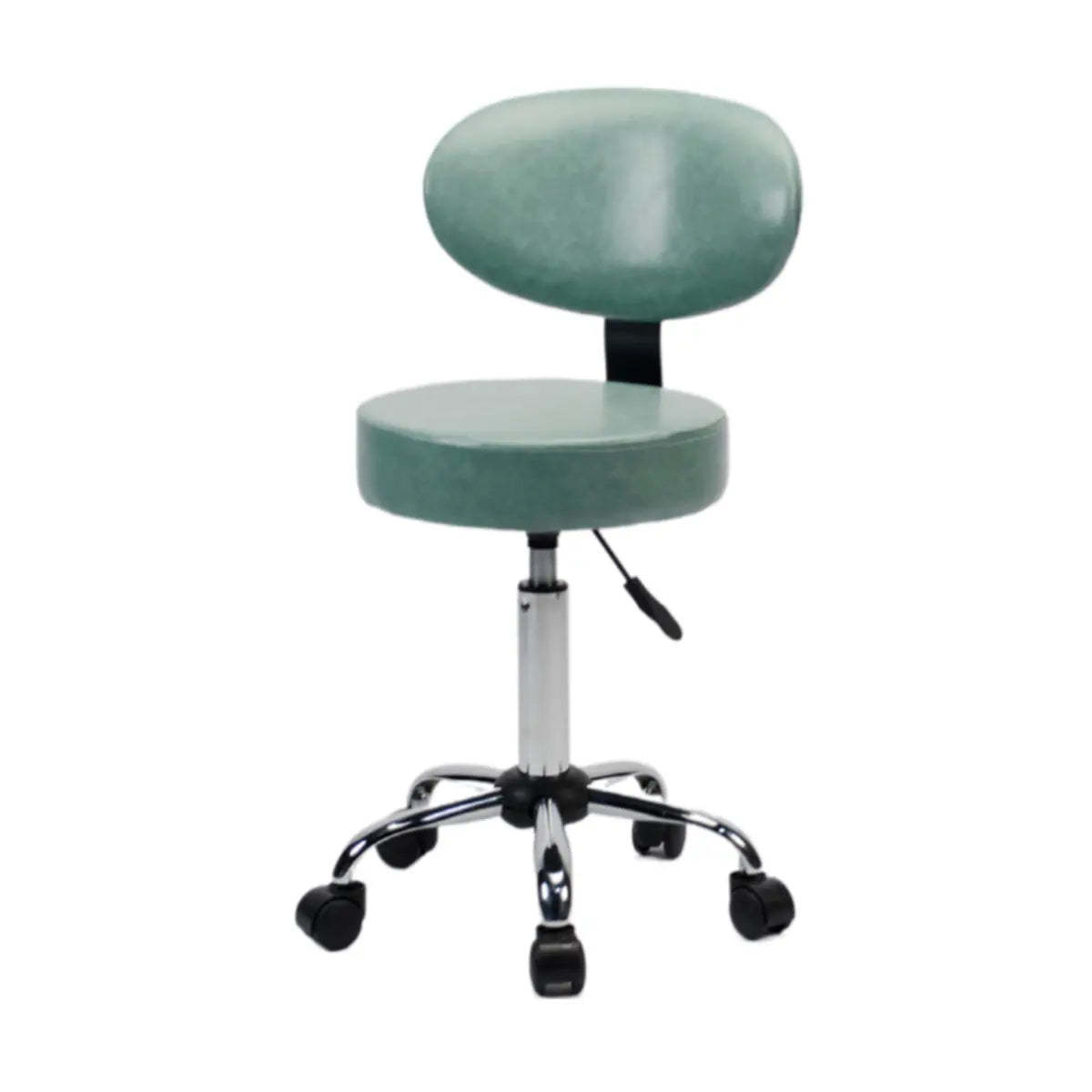 Modern Multi-Color Swivel Alloy Office Stool — Off-White / PU / Casters Included