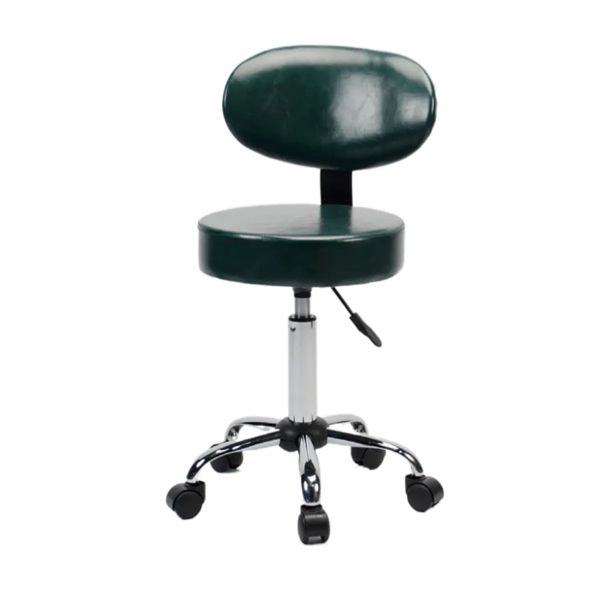 Modern Multi-Color Swivel Alloy Office Stool — Coffee / Oil Wax Leather / Casters Included