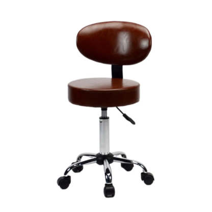 Modern Multi-Color Swivel Alloy Office Stool — Blackish Green / Oil Wax Leather / Casters Included
