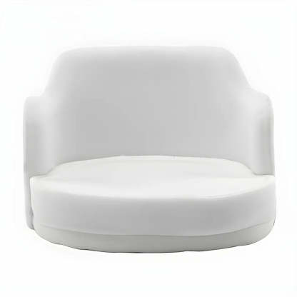 Modern Swivel PU Leather Low-Back Bar Stool — 1 Piece / Khaki