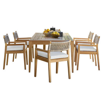 Modern Teak Outdoor Dining Set Rectangular