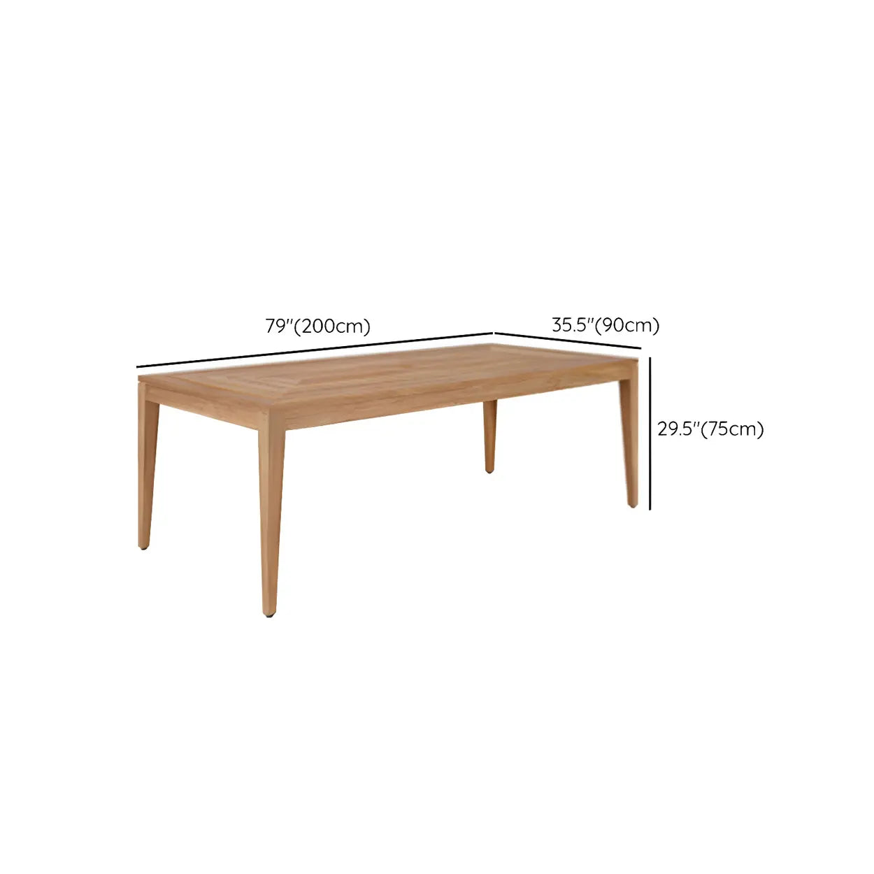 Modern Teak Outdoor Dining Set Rectangular