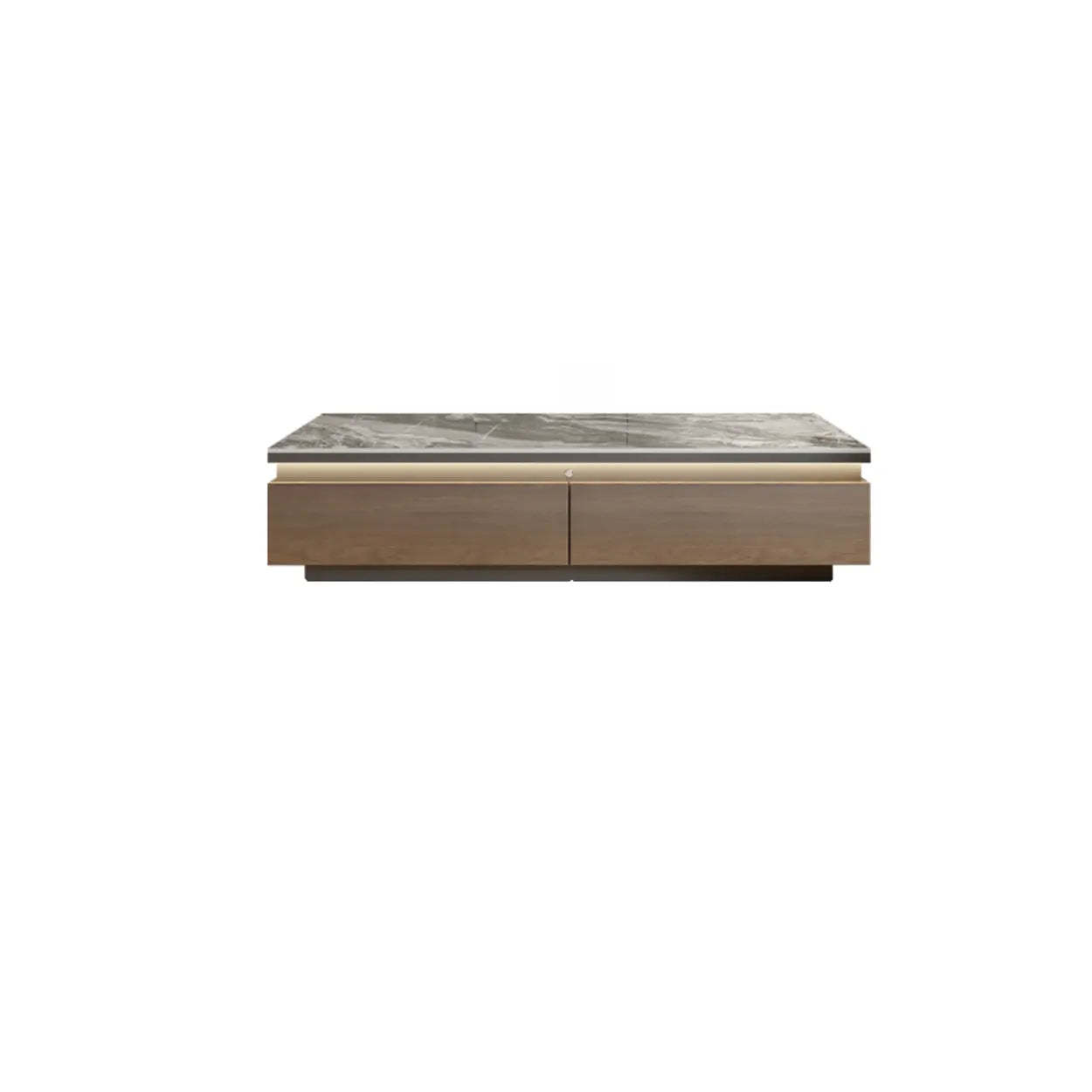 Modern Marble Top TV Stand with Drawers