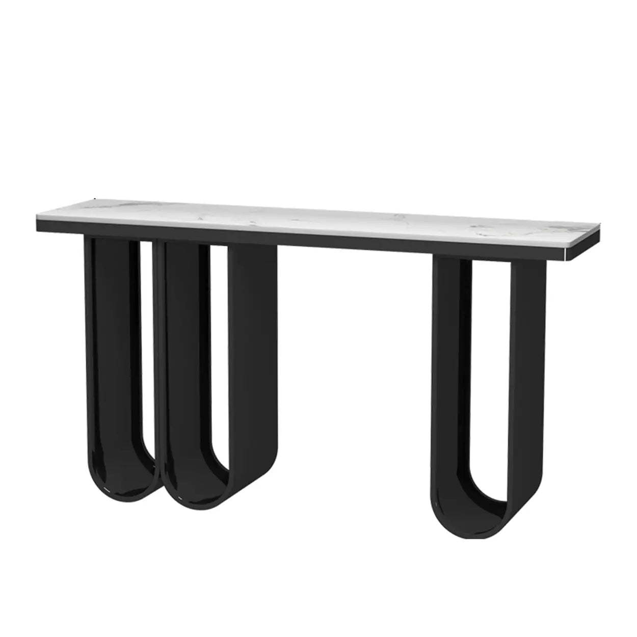 Modern U-Shaped Leg Stone Console Table — Gold