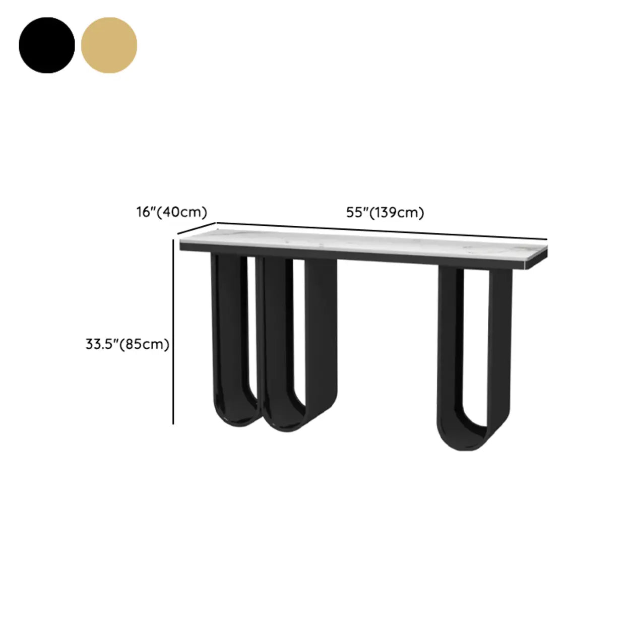 Modern U-Shaped Leg Stone Console Table