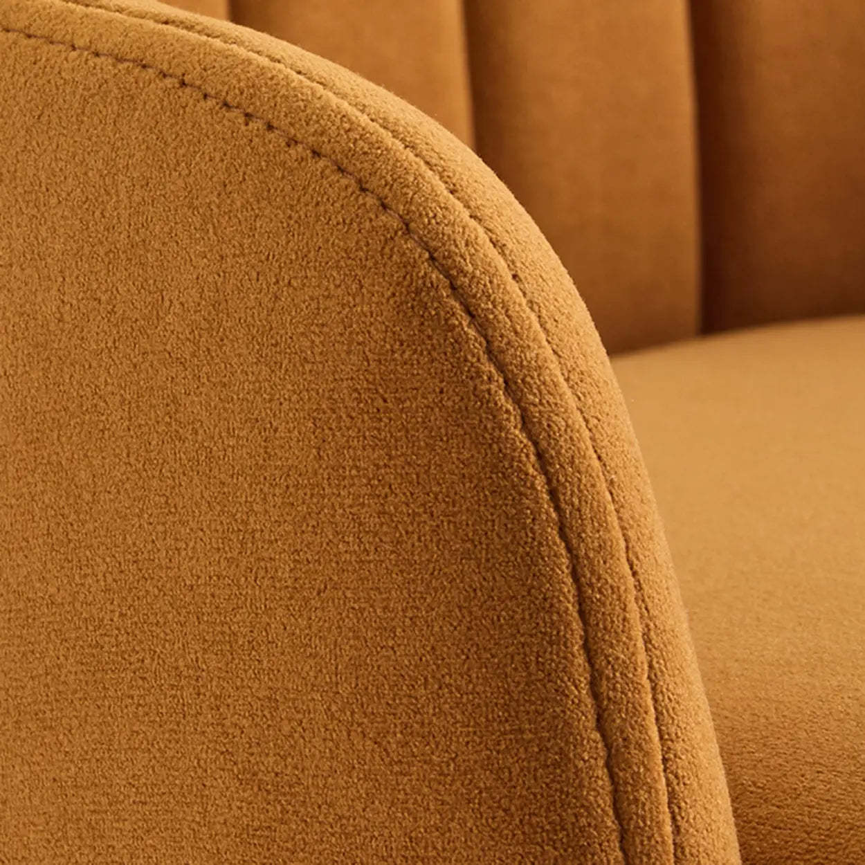 Apricot Upholstered Rectangular Bar Stool with Arms