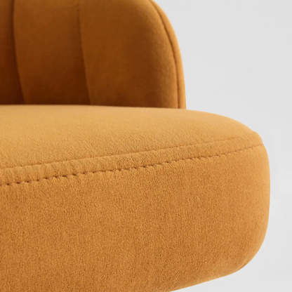 Apricot Upholstered Rectangular Bar Stool with Arms