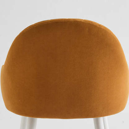 Apricot Upholstered Rectangular Bar Stool with Arms