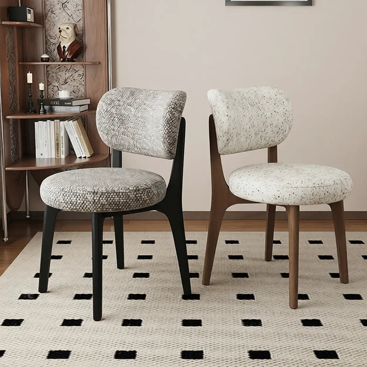 Modern Curved-Back Armless Wood Dining Chair