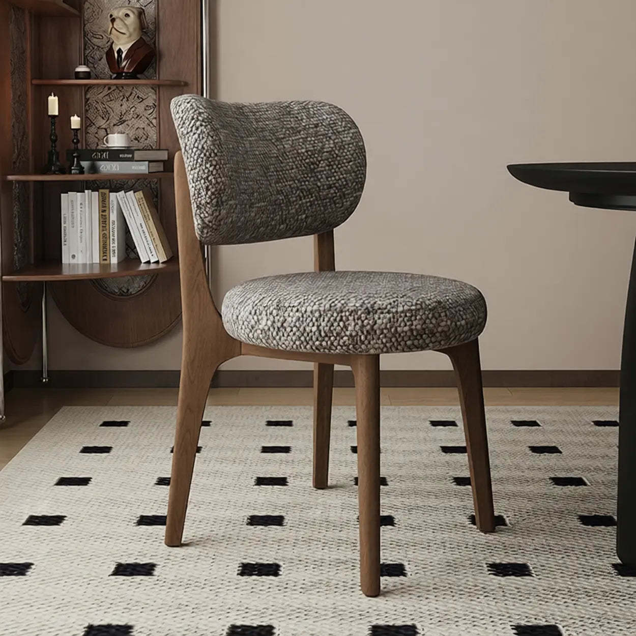 Modern Curved-Back Armless Wood Dining Chair