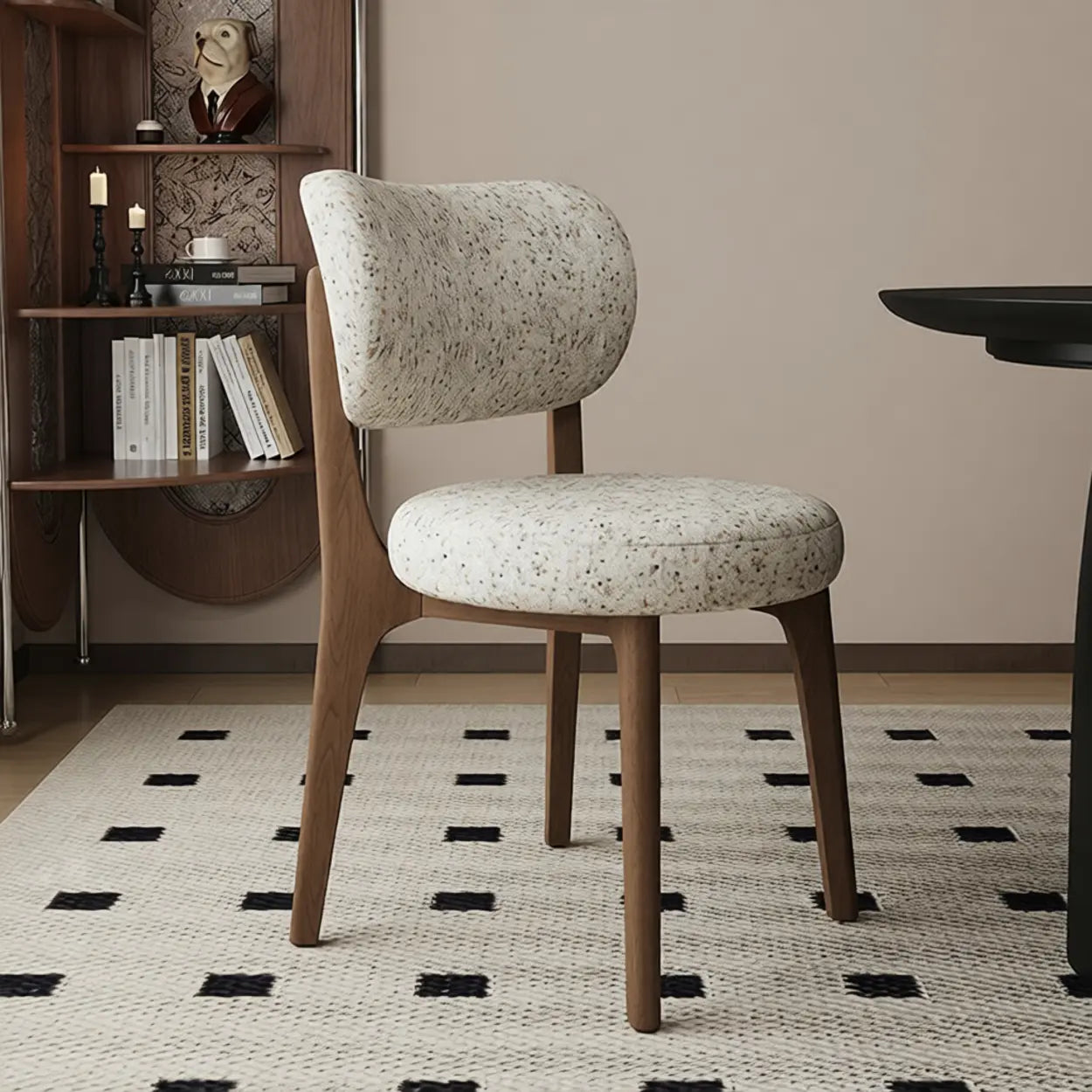 Modern Curved-Back Armless Wood Dining Chair
