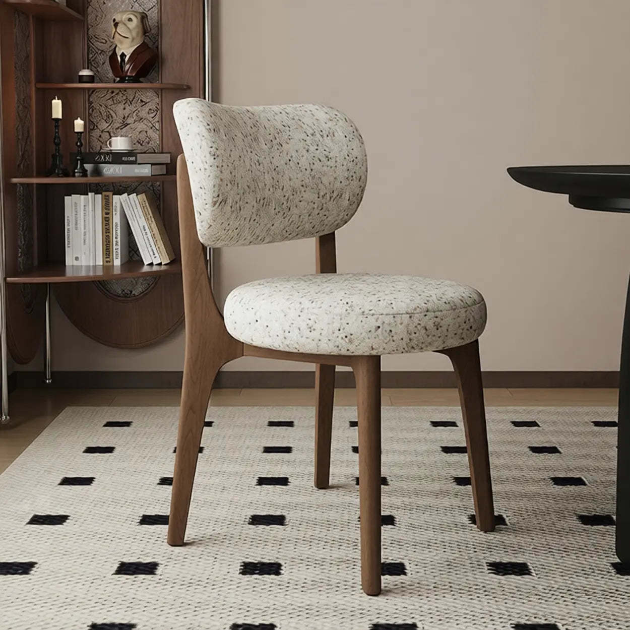 Modern Curved-Back Armless Wood Dining Chair