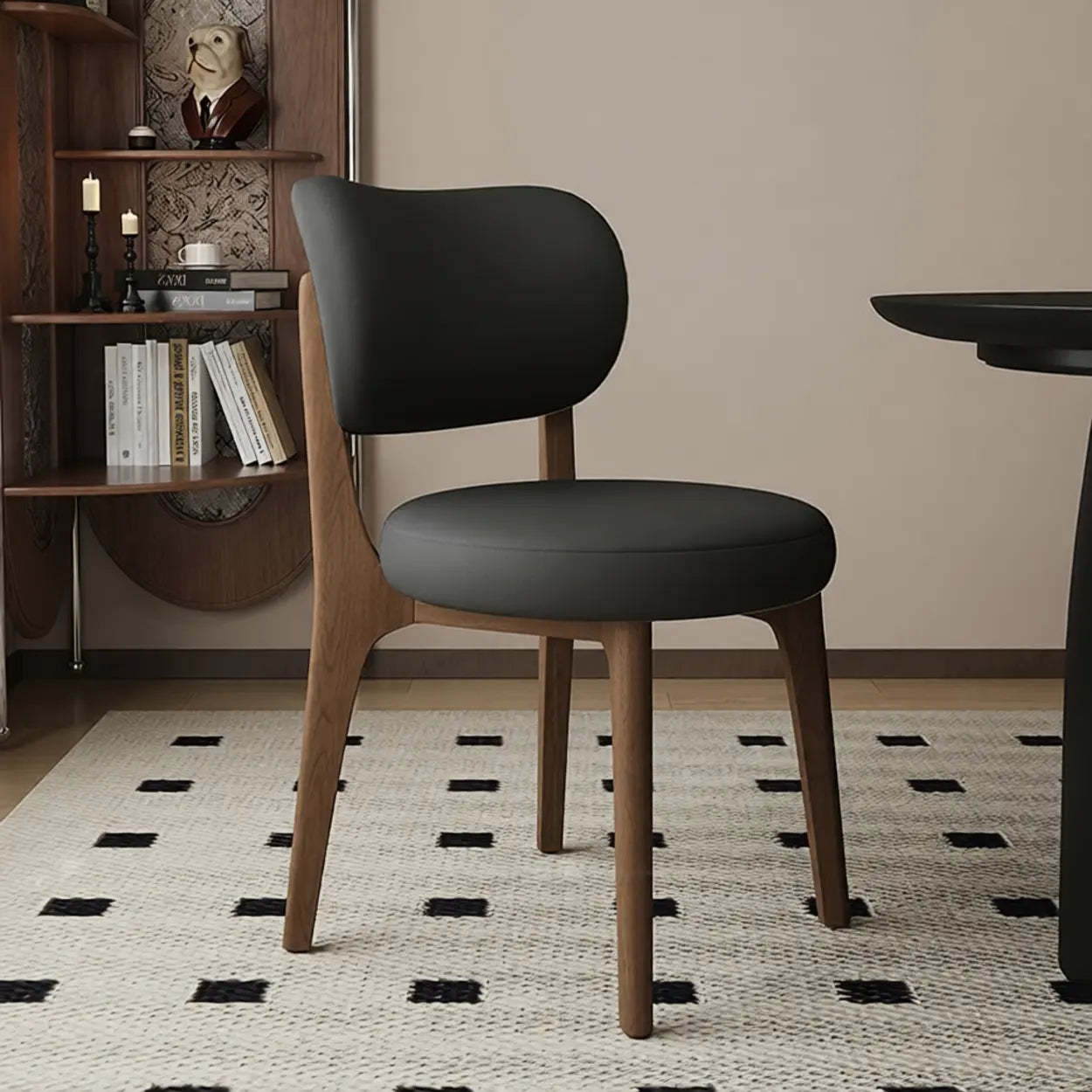 Modern Curved-Back Armless Wood Dining Chair