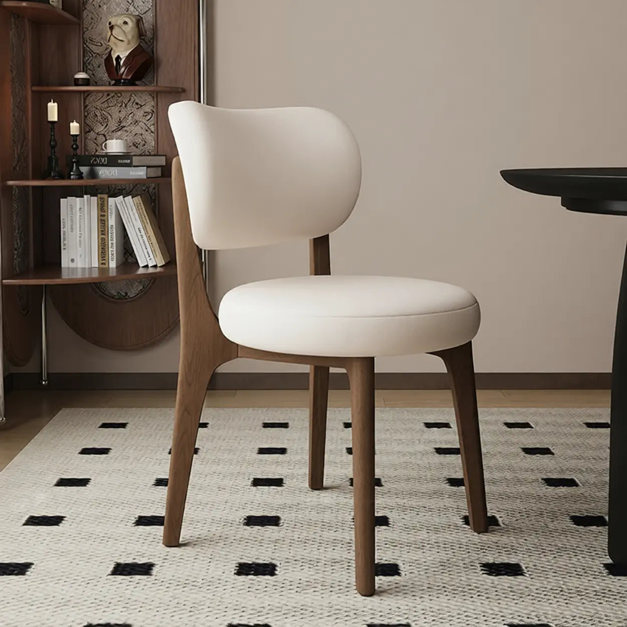 Modern Curved-Back Armless Wood Dining Chair