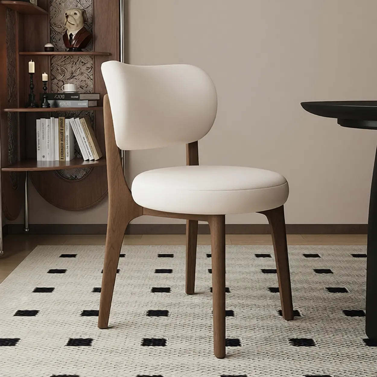 Modern Curved-Back Armless Wood Dining Chair