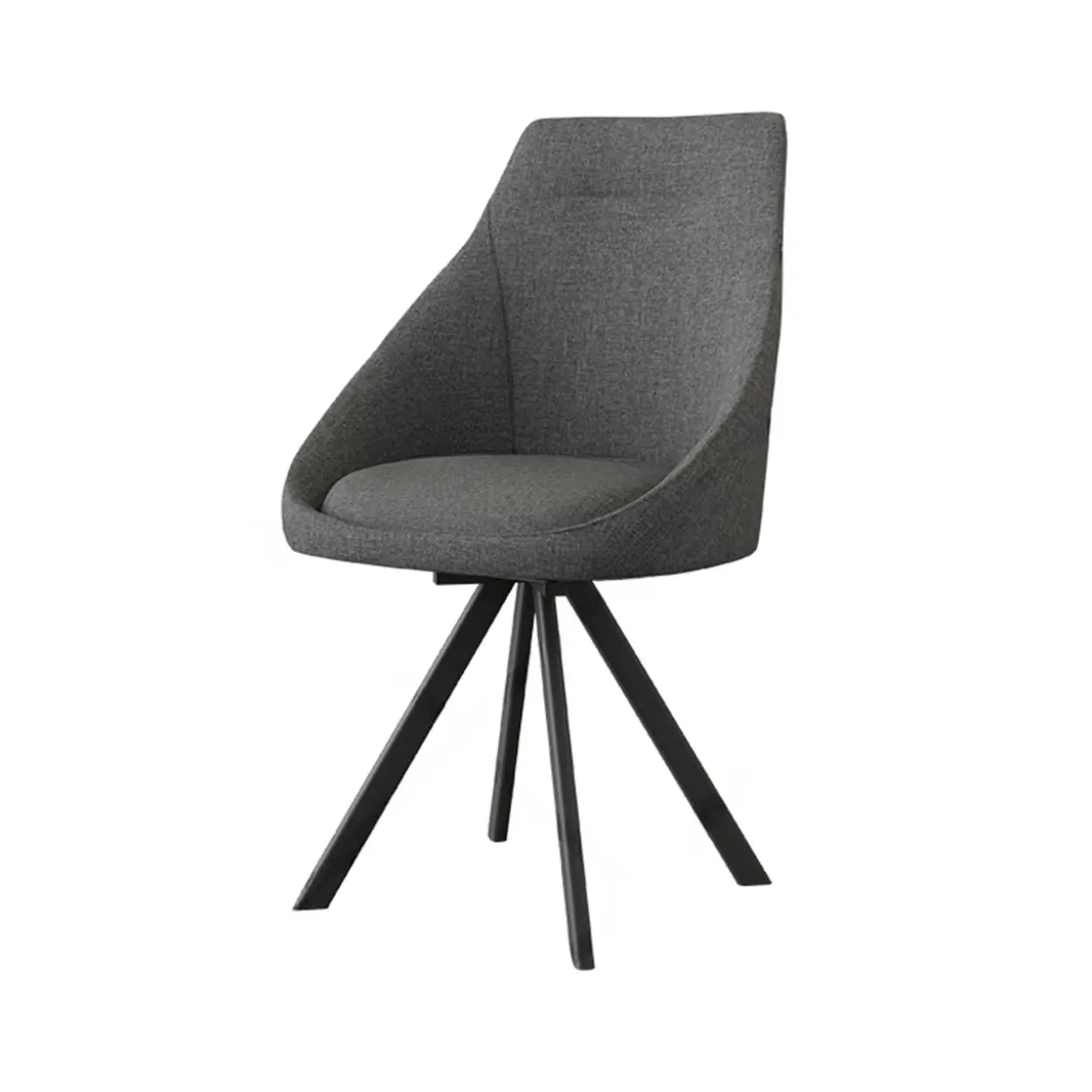 Modern Upholstered Curved Back Swivel Dining Chair — Blue