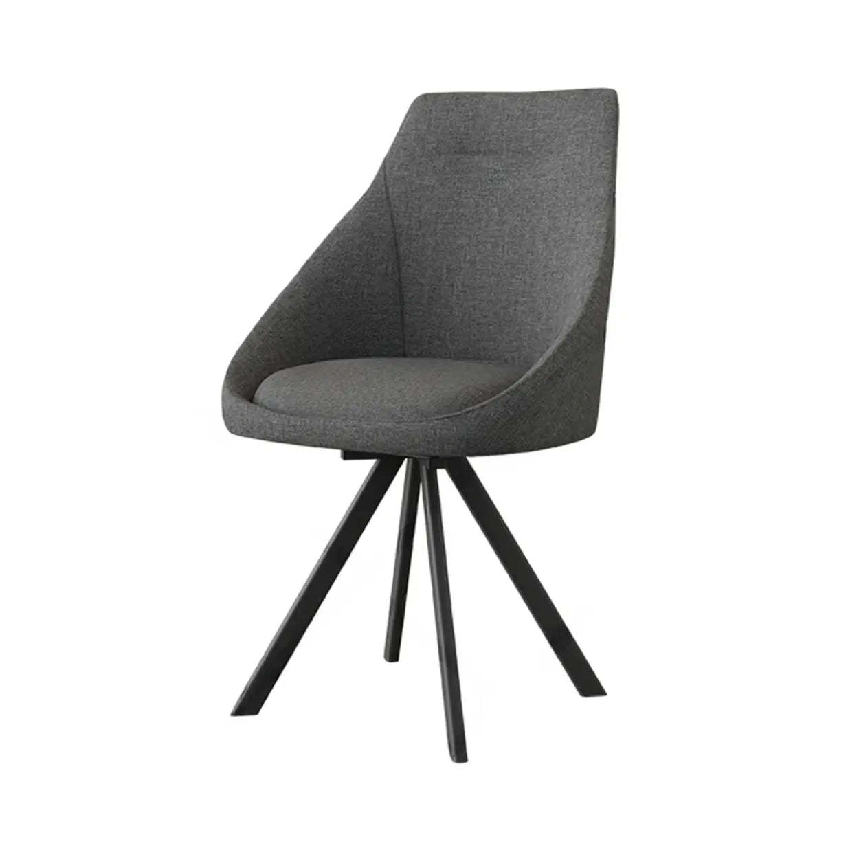 Modern Upholstered Curved Back Swivel Dining Chair — Blue