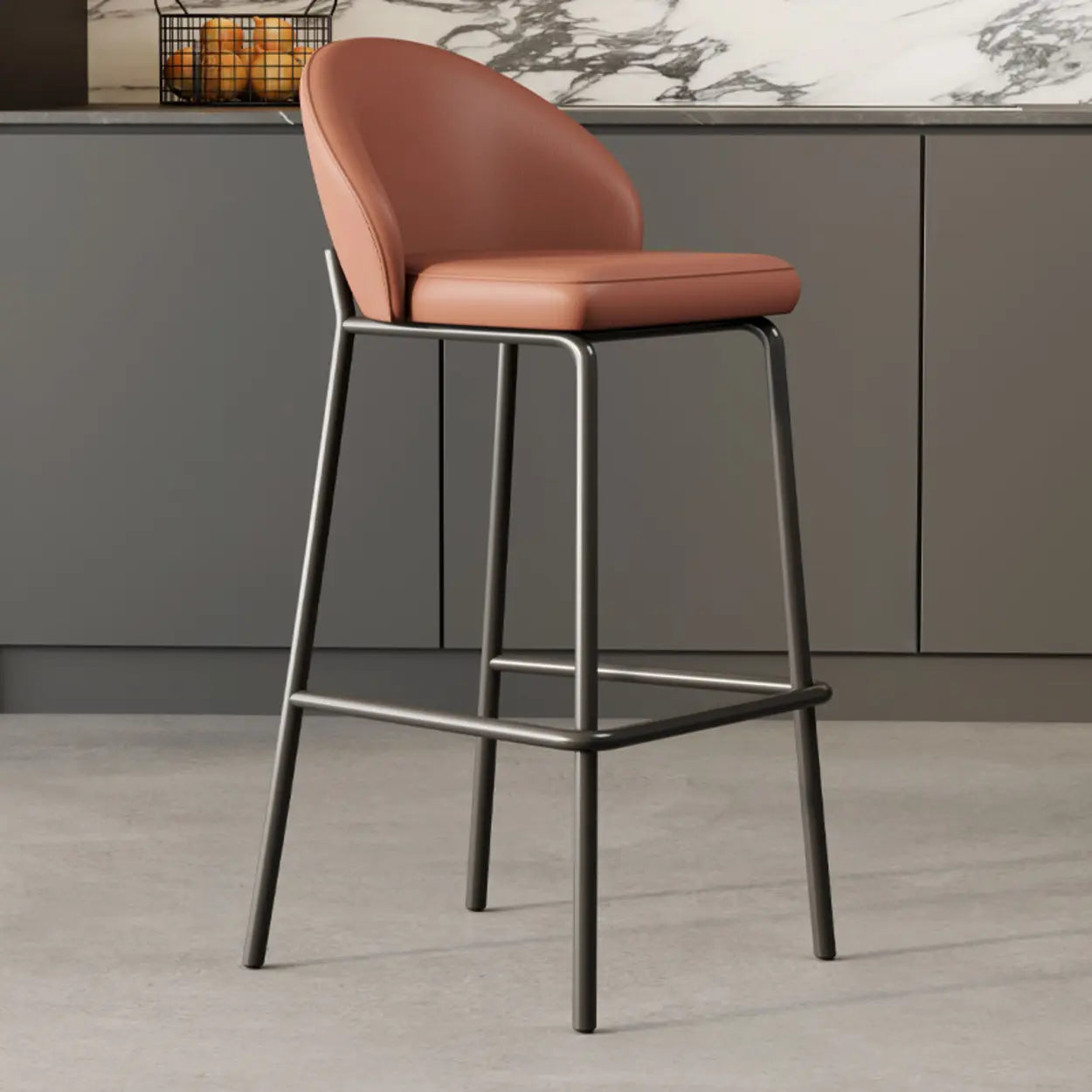 Modern Upholstered Leather Bar Stool