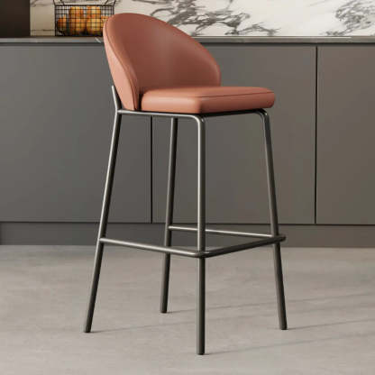 Modern Upholstered Leather Bar Stool