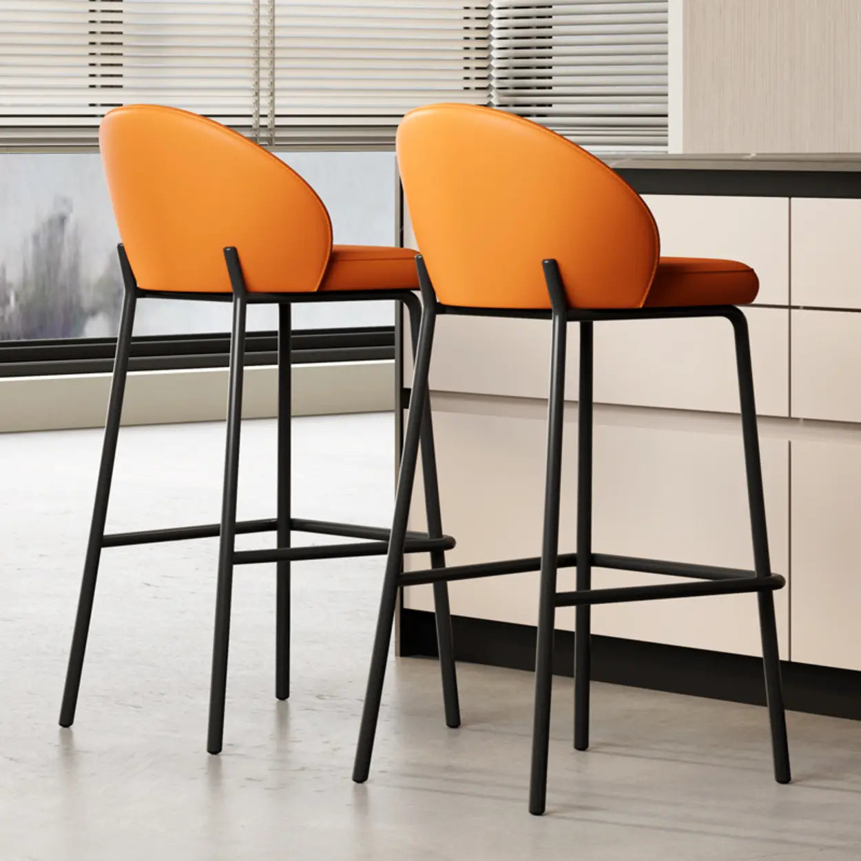 Modern Upholstered Leather Bar Stool