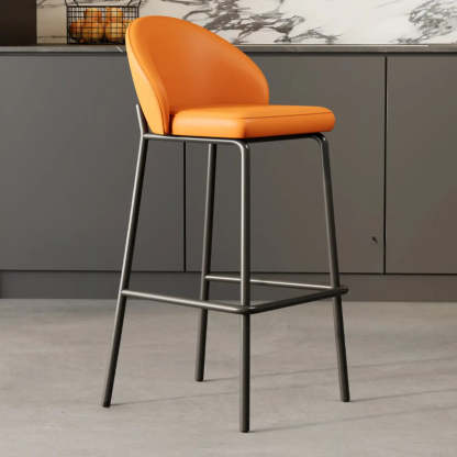 Modern Upholstered Leather Bar Stool