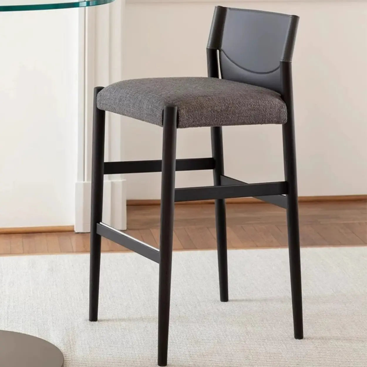 Modern Upholstered Low Back Armless Counter Bar Stool