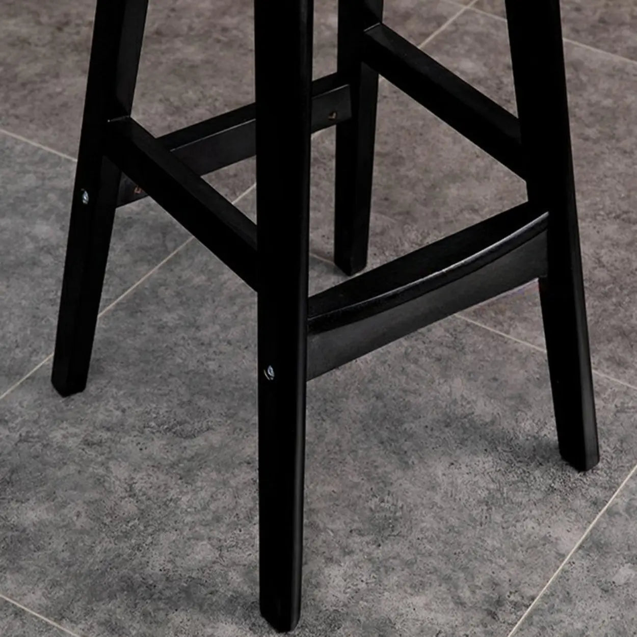 Modern Upholstered Low-Back Bucket Bar Stool — Brown / Blue