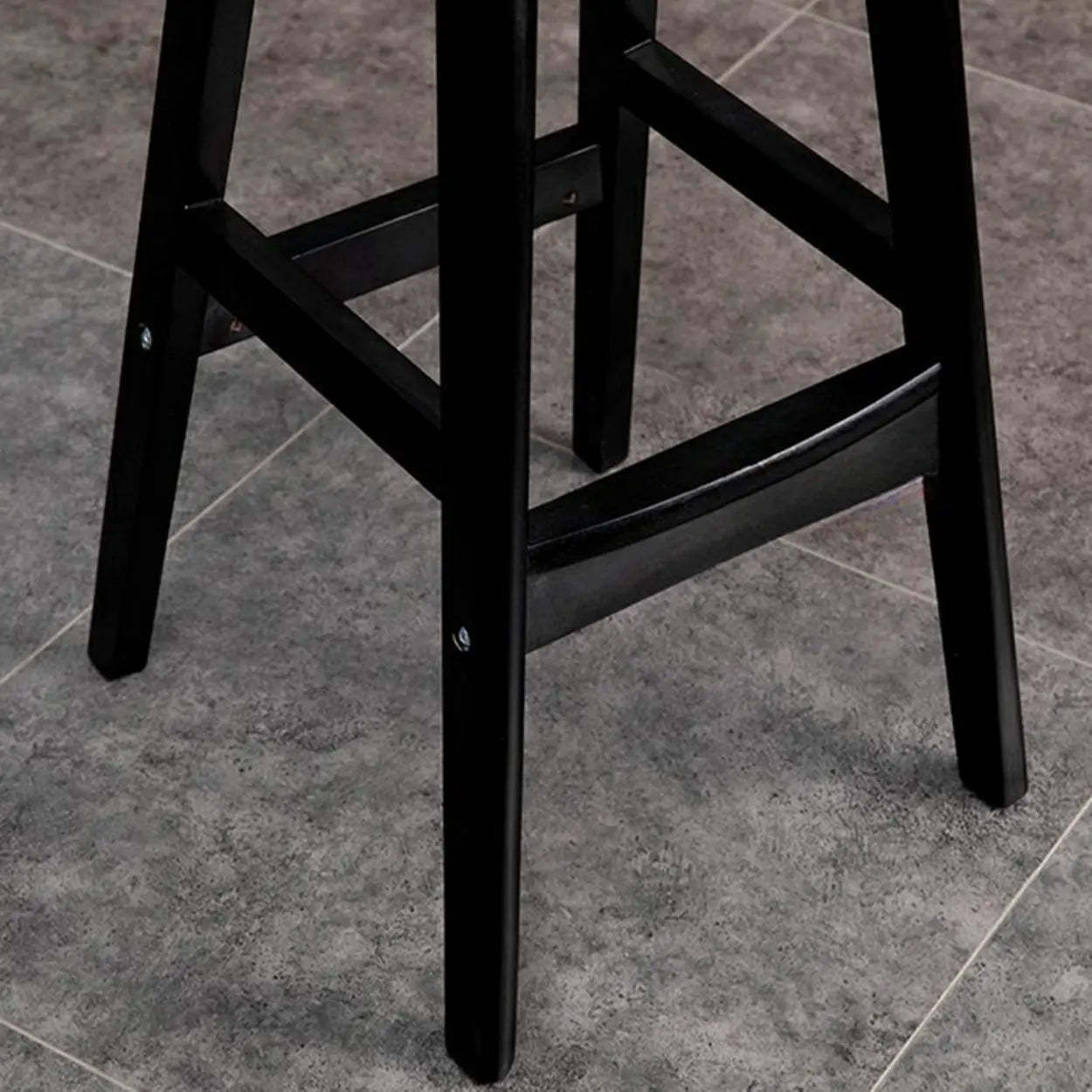 Modern Upholstered Low-Back Bucket Bar Stool — Brown / Blue