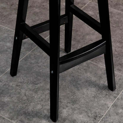 Modern Upholstered Low-Back Bucket Bar Stool — Brown / Blue