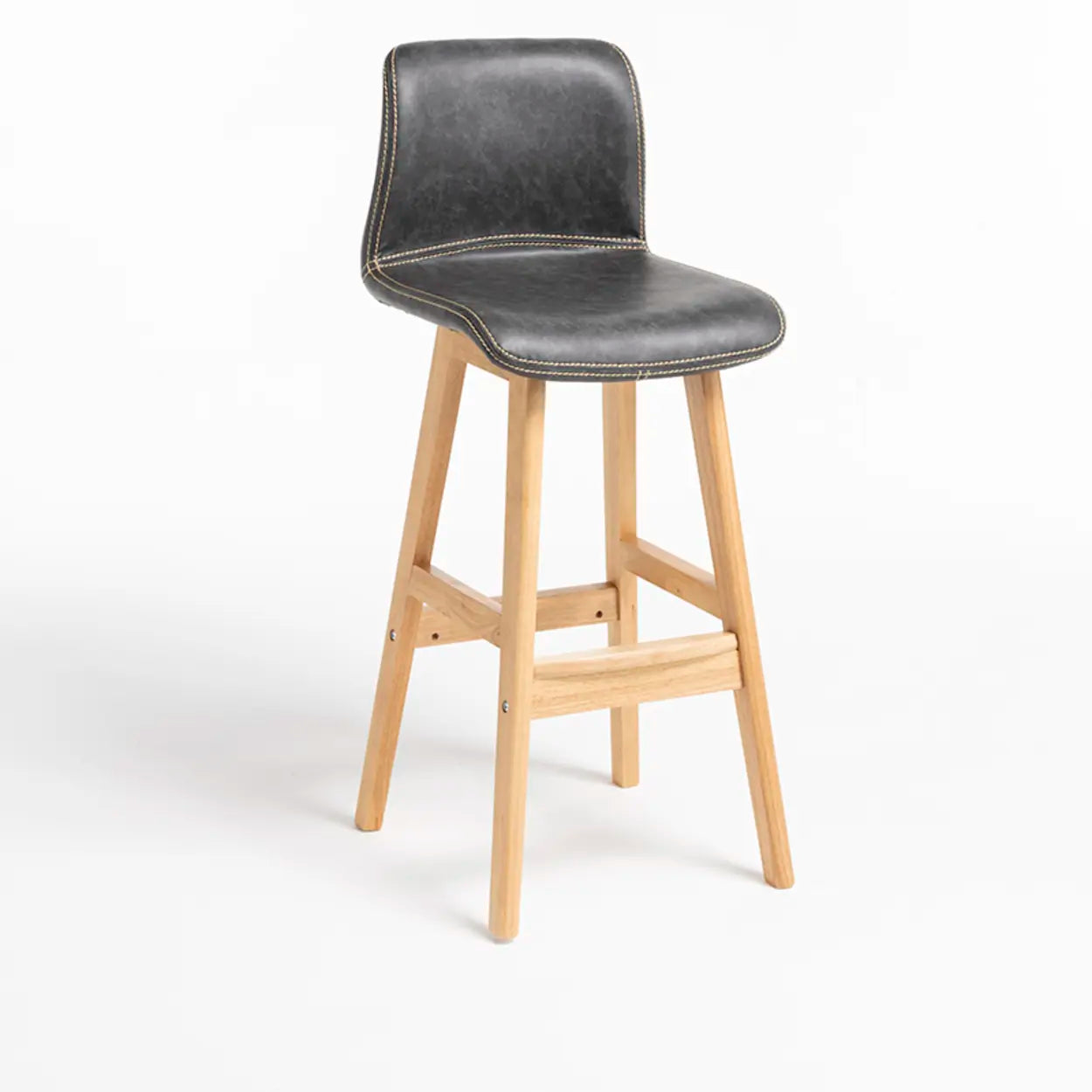 Modern Upholstered Low-Back Bucket Bar Stool