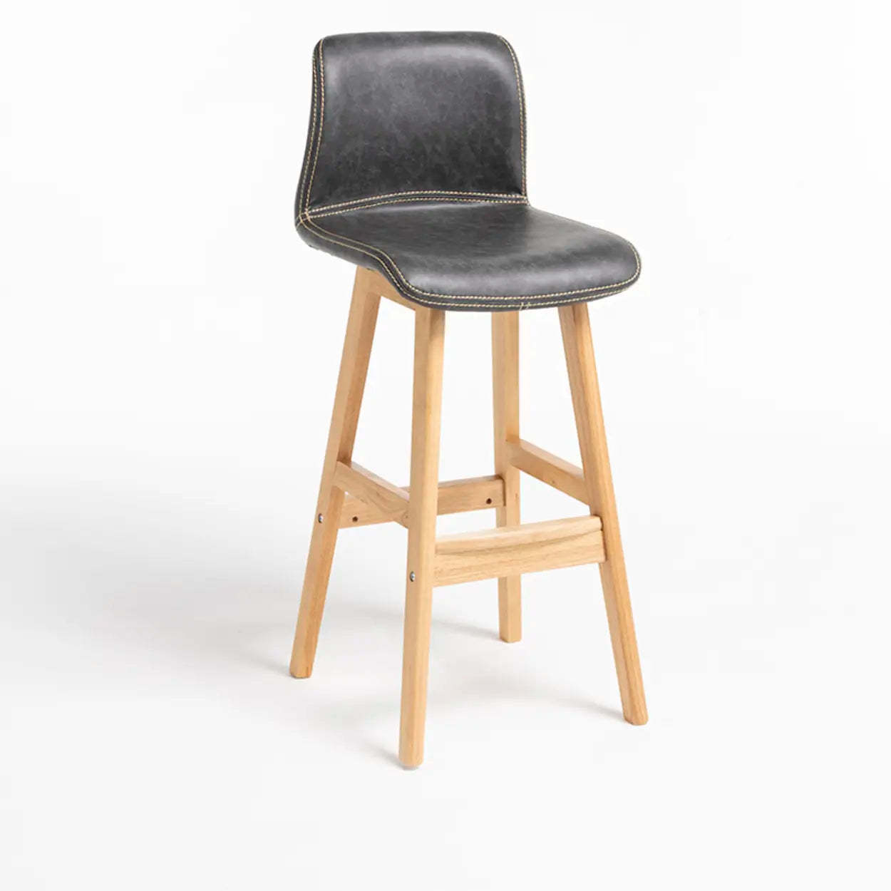 Modern Upholstered Low-Back Bucket Bar Stool