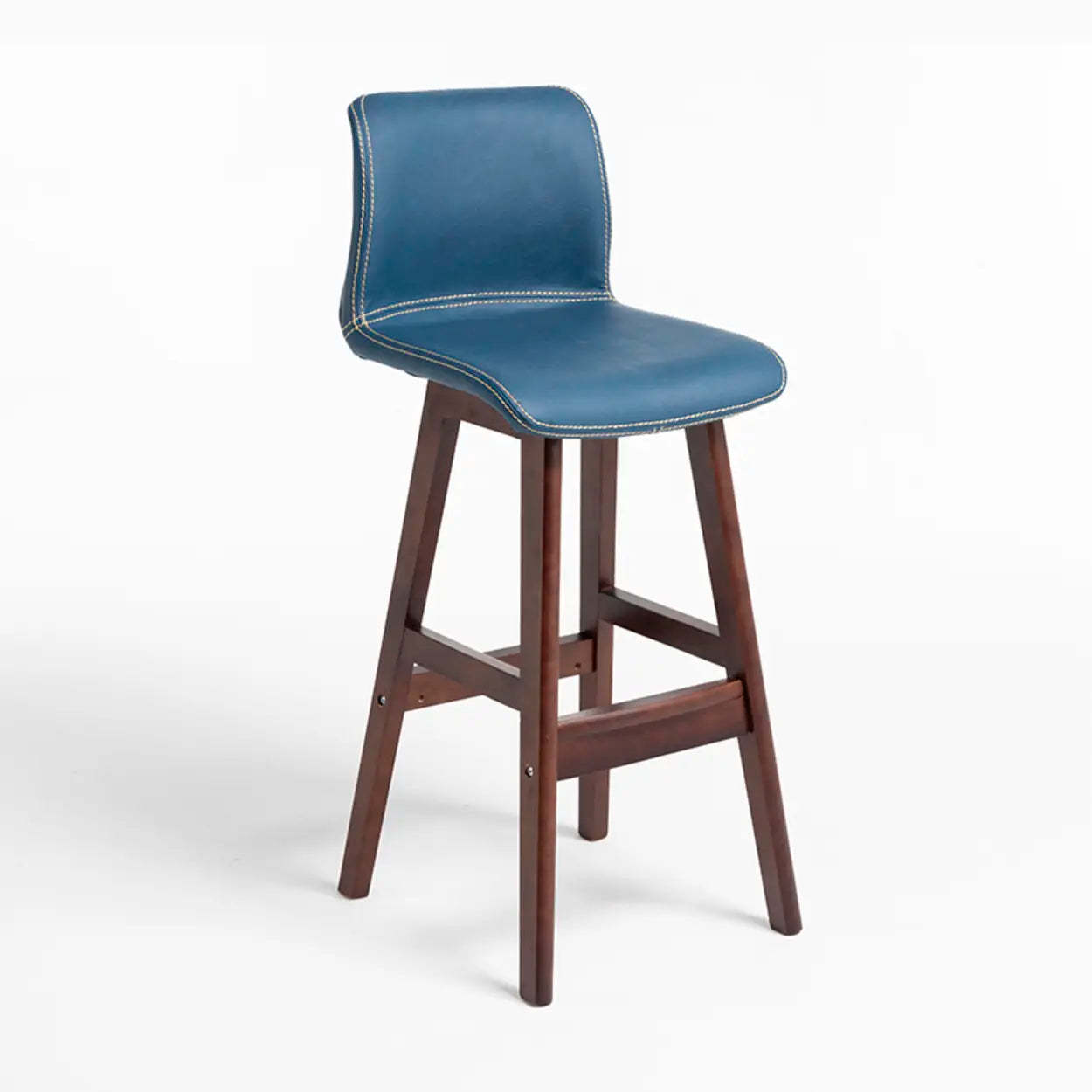 Modern Upholstered Low-Back Bucket Bar Stool