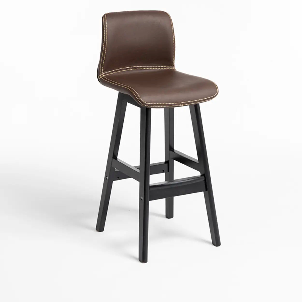 Modern Upholstered Low-Back Bucket Bar Stool