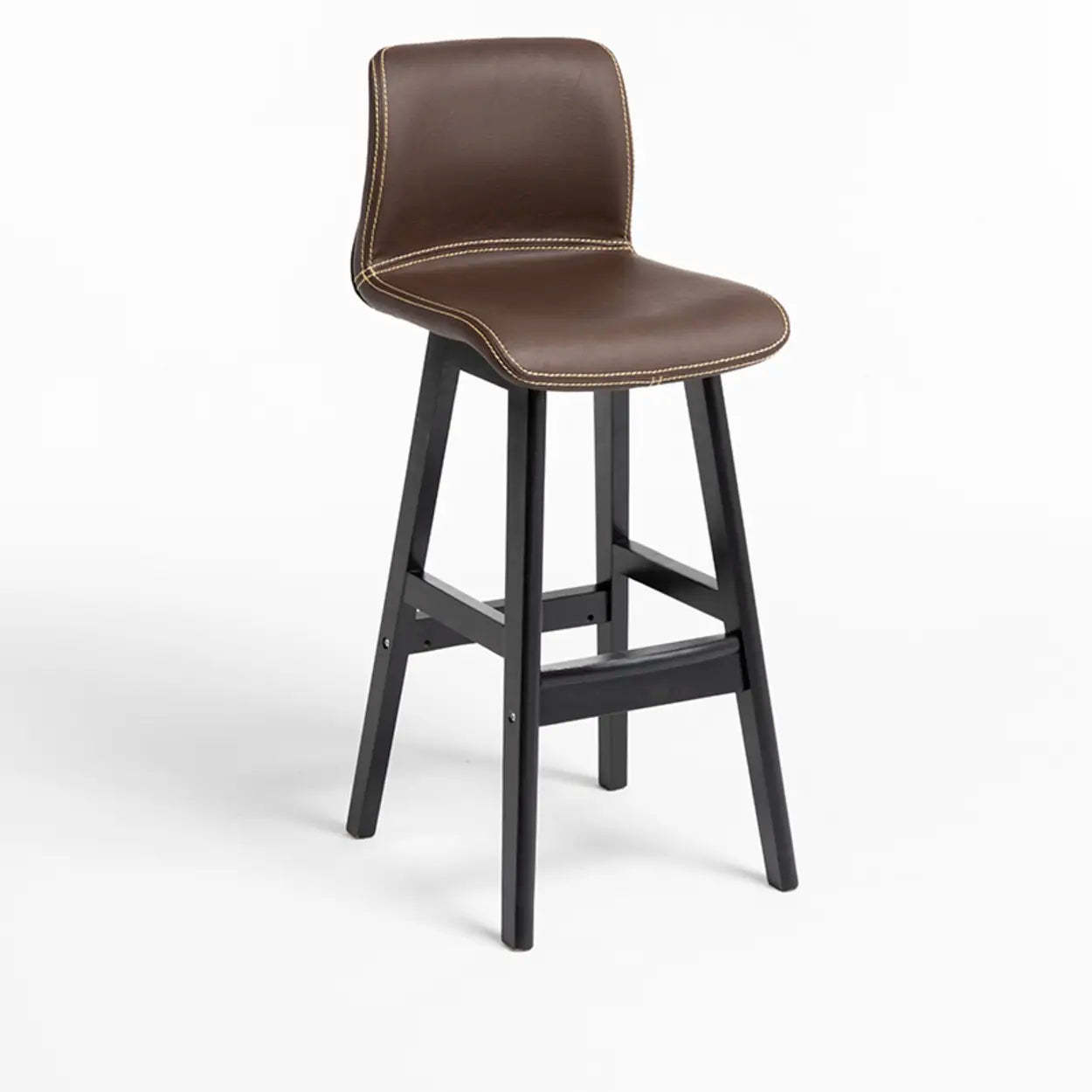 Modern Upholstered Low-Back Bucket Bar Stool
